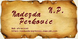 Nadežda Perković vizit kartica